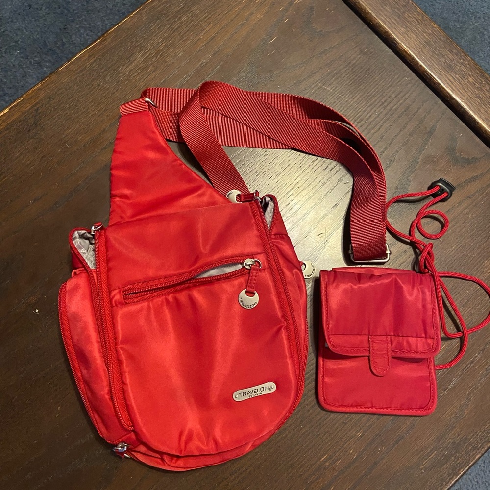 Travelon Red Crossbody Bag Set